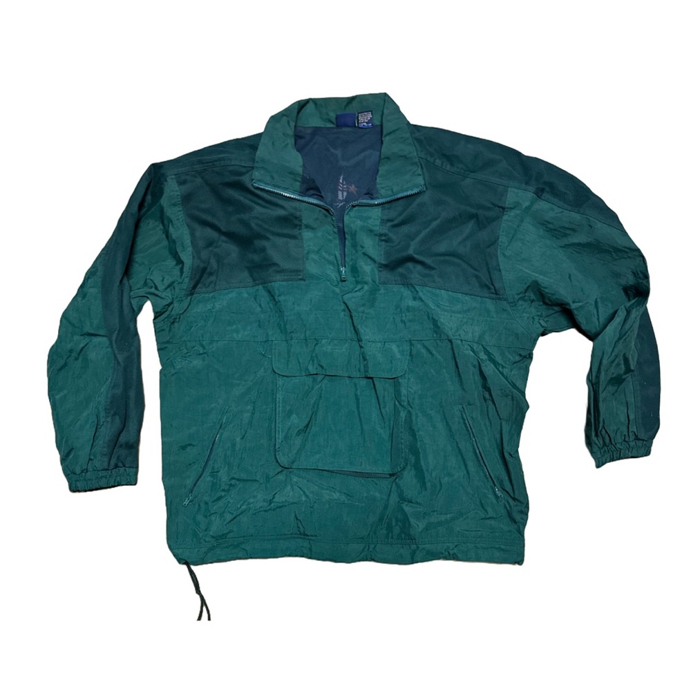 Vintage Stars & Stripes Green Pullover Windbreaker Size Large
